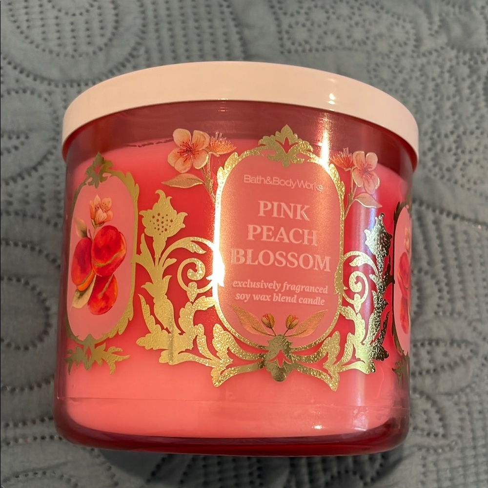 BBW Pink Peach Blossom 3 wick candle